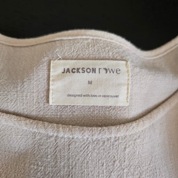 Jackson Rowe Rodina Dress Linen Blend Colorblock Lagenlook Coastal Women Medium - Picture 10 of 11